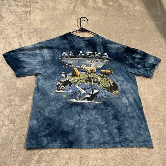 Vintage Alaska The Last Frontier Shirt Mens XL Blue Wildlife Made in Canada - Picture 1 of 5